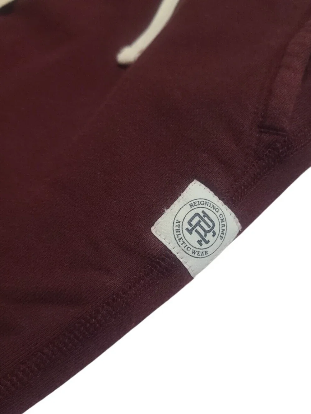 Reigning Champ Men's Burgundy Cotton Sweat Shorts Drawstring Athletic Casual